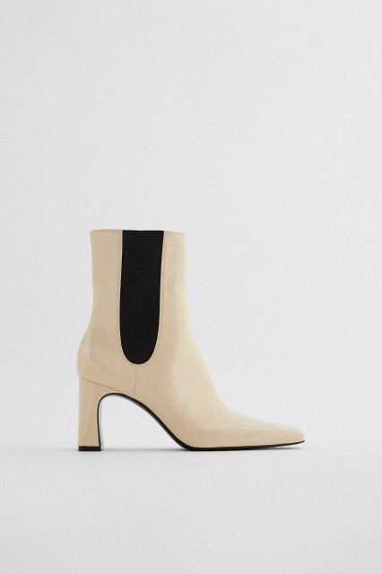 Zara Cream Heeled Boots