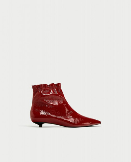 Zara Red Leather Boots