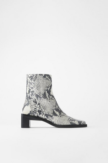 Zara LeatherPrintedSnakeBoots