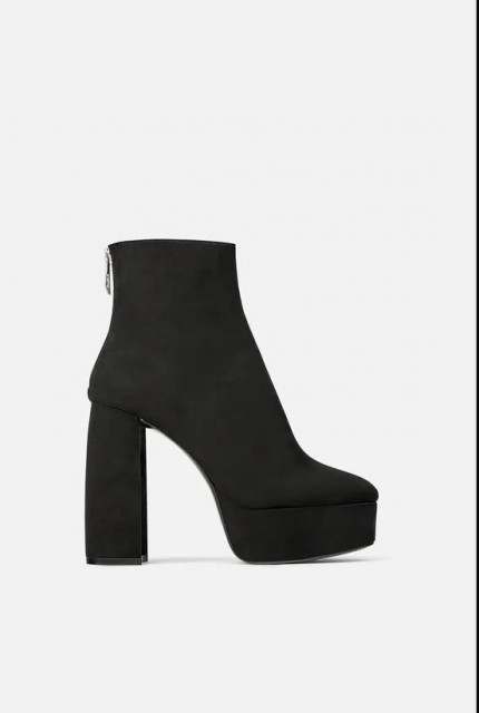 Zara Platform Heels Botin Zip
