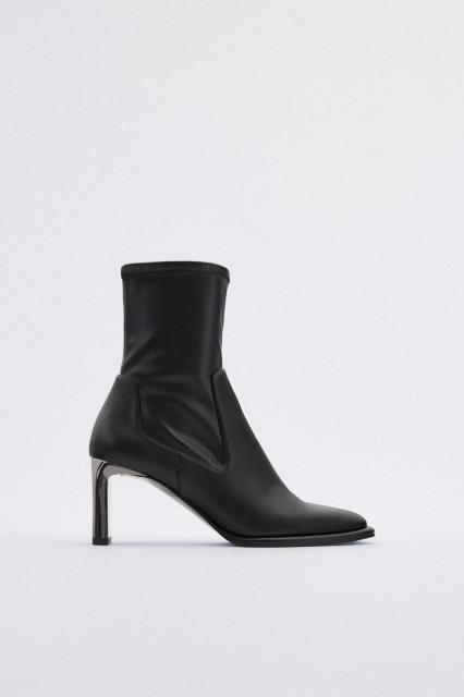 Zara Metallic Heel Boots