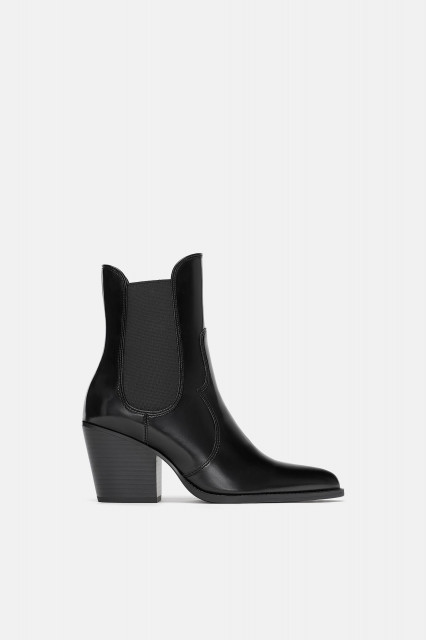 Zara Mid-heel cowboy ankle boots