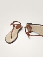 Massimo Dutti Sandalia Cuero Yute