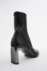 Zara Metallic Heel Boots