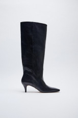 Zara Snake Print Leather Boots