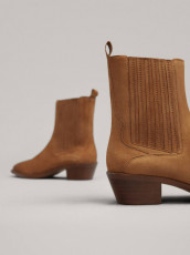 Massimo Dutti Botin Cowboy Cuero Maron