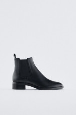 Zara Flat Leather Ankle Boots