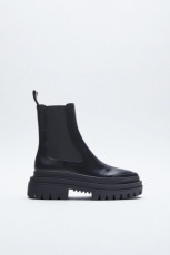 Zara Track Black Ankle Boots