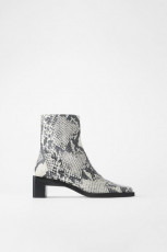 Zara LeatherPrintedSnakeBoots