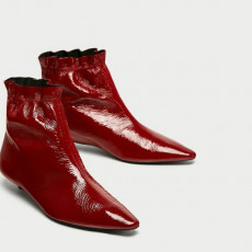Zara Red Leather Boots