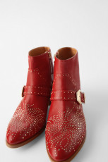 Zara RedCowboyLeatherBoots