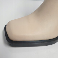 Zara Cowboy Toe Leather Botin