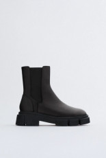 Zara Flat Sole Leather Ankle Boots