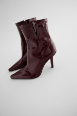 Zara Patent Finish Cherry Botin