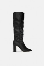 Zara Leather Leg Black Boots