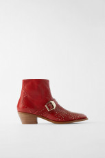 Zara RedCowboyLeatherBoots