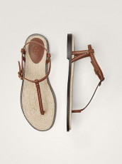 Massimo Dutti Sandalia Cuero Yute