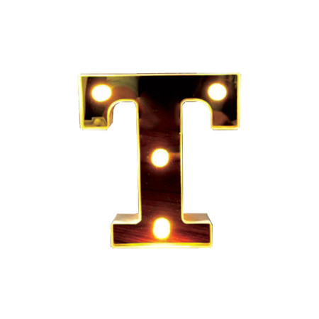 Litera volumetrica luminoasa, LED, din plastic, cu baterii, T