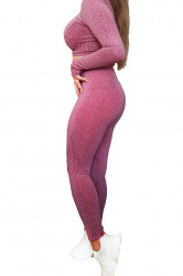 Compleu fitness, dama, doua piese, Bordo