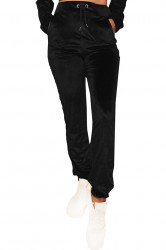 Pantaloni trening, dama, catifea, Black