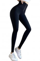Colanti modelatori cu corset, talie viespe, Black