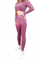 Compleu fitness, dama, doua piese, Bordo