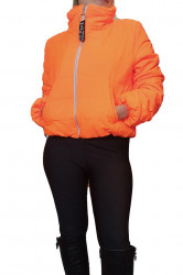 Geaca matlasata cu guler inalt, Orange
