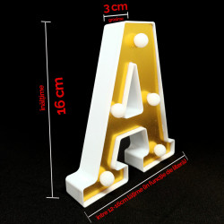 Litera volumetrica luminoasa, LED, din plastic, cu baterii, B