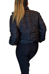 Geaca matlasata cu guler inalt, Black