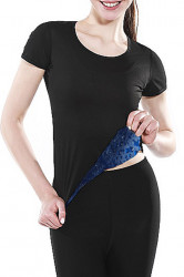 Tricou fitness, doua straturi, slim- Black