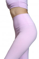 Compleu fitness, dama, stil reiat, doua piese, Roz