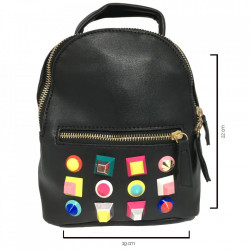Rucsac mini, Jelly, Negru, Piele ecologica