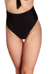 Slip Brazilian baie, talie inalta, negru