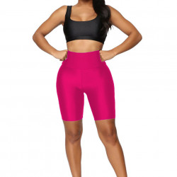 Colanti luciosi, lycra, scurti, talie inalta, Fucsia