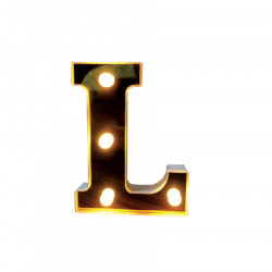 Litera volumetrica luminoasa, LED, din plastic, cu baterii, L