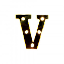 Litera volumetrica luminoasa, LED, din plastic, cu baterii, V