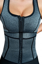 Maiou neopren femei cu fermoar si corset, Gri