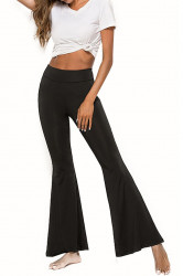 Colanti evazati, talie inalta, Black