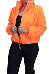 Geaca matlasata cu guler inalt, Orange