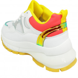 Adidasi sport, dama, Holo, cu insertii de plasa, alb