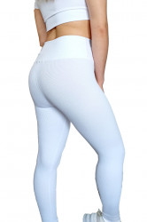 Compleu fitness, dama, stil reiat, doua piese, Alb