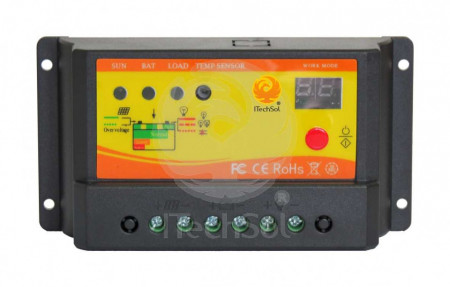 Controller solar de incarcare PWM de 10A, 12/24V, cu functie crepusculara si temporizator pentru iluminat nocturn