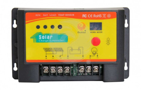 Controller solar de incarcare PWM de 20A, 12/24V, cu functie crepusculara si temporizator pentru iluminat nocturn