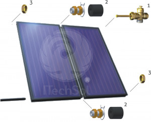 ZPKS 3 set de conectare pentru 3 colectoare (panouri) solare plane