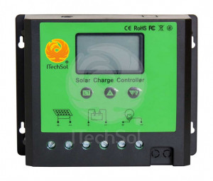 Controller solar de incarcare PWM cu ecran LCD, 40A, 12/24V, cu functie crepusculara si temporizator pentru iluminat nocturn