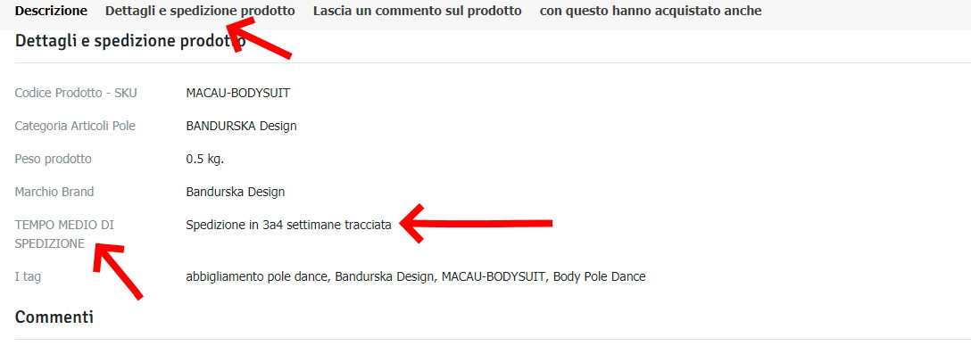 bandurska tempi di consegna