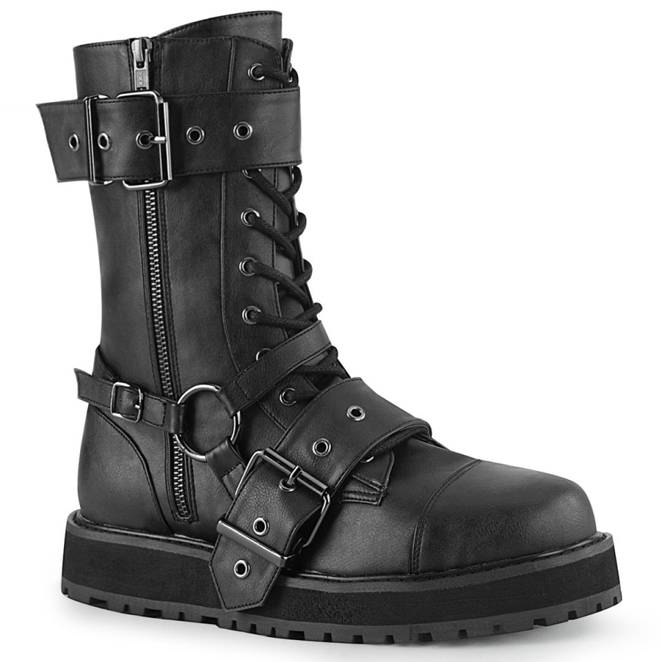 Demonia VALOR-220 Blk Vegan Leather 