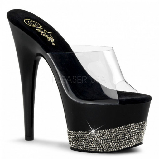 Pleaser ADORE-701-3 Clr/Blk-Pewter RS