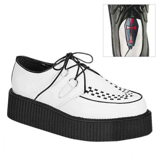 Demonia CREEPER-402 Wht Leather