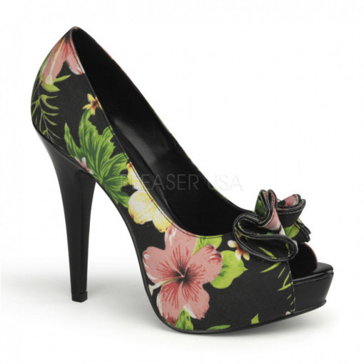 Pin Up Couture LOLITA-11 Blk Floral Print Fabric